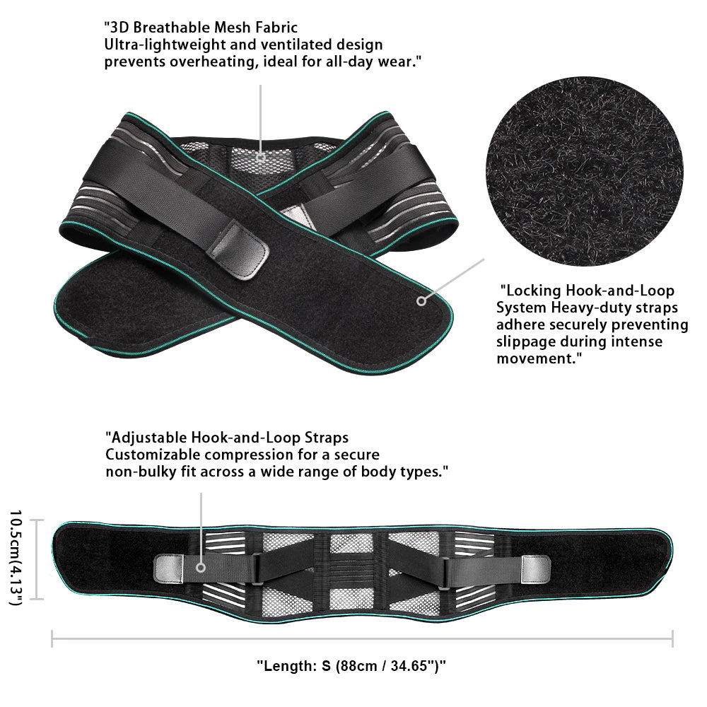 Lower Back Brace for Pain Relief | Lumbar Support Belt