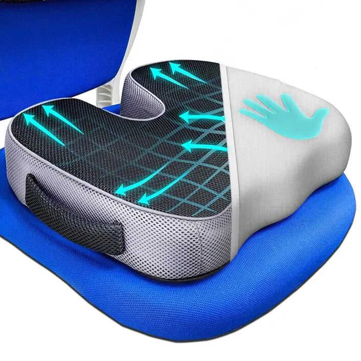 ErgoRelief Seat Cushion | Pressure-Relief & Back Pain Support for Office & Car